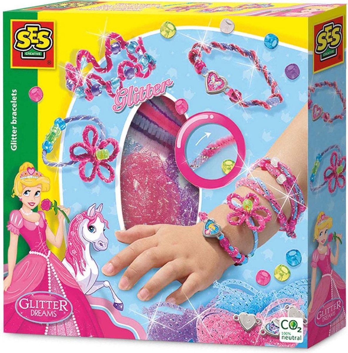 knutselset glitter armbanden ontwerpen - Roze