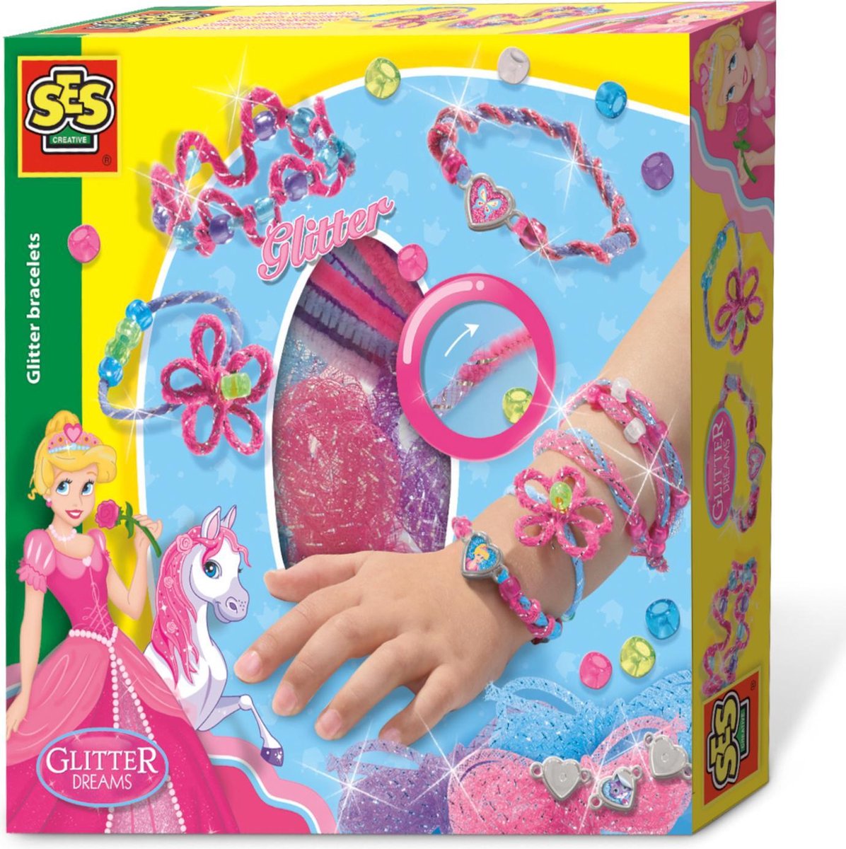 knutselset glitter armbanden ontwerpen - Roze