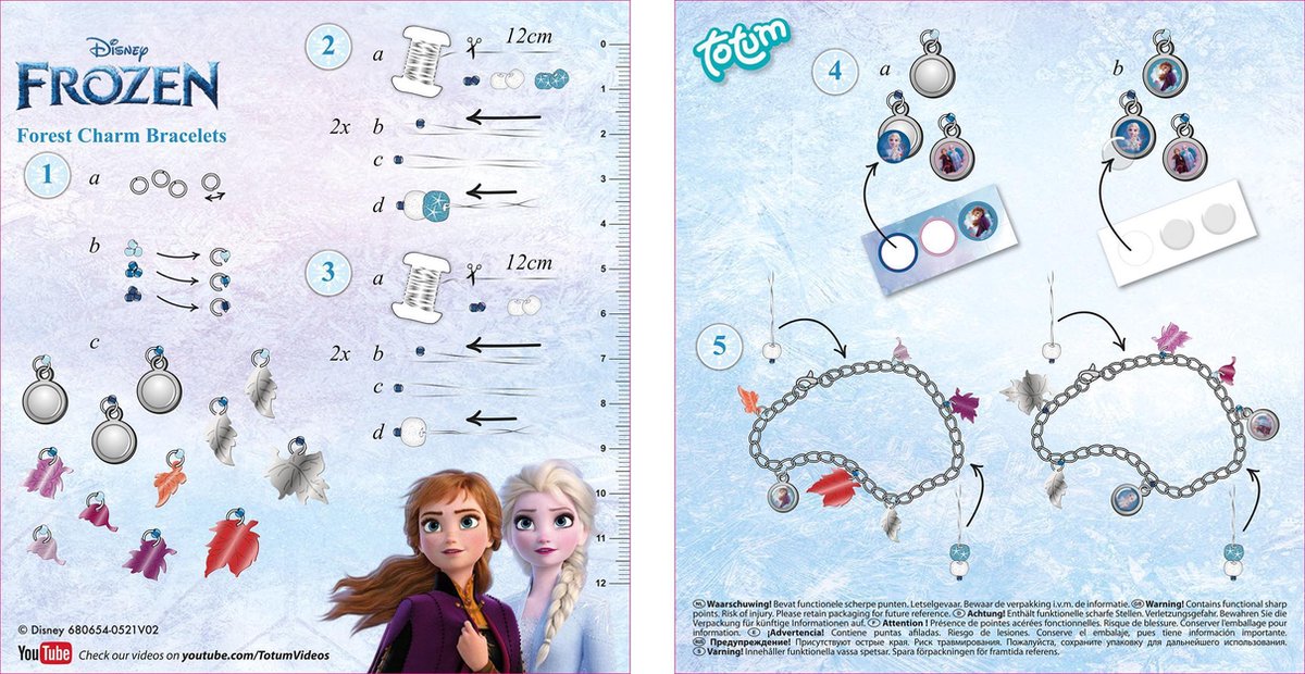 Totum sieradenbox Frozen 2 Forest charm 6 delig - Blauw