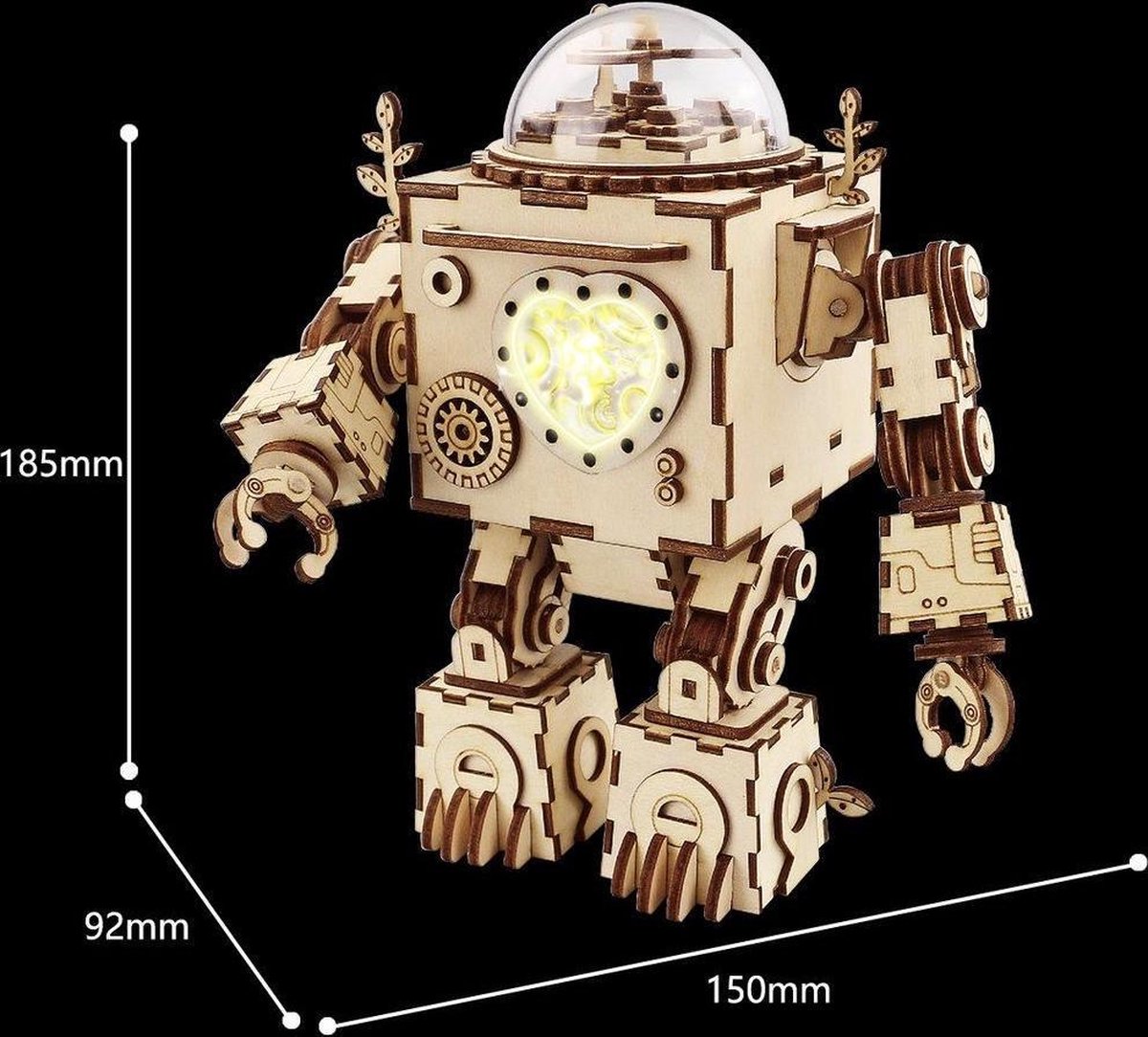 Robotime modelbouwset Orpheus hout 18,5 cm blank 221 delig - Marrón