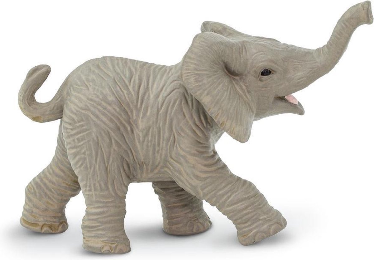 Safari wilde dieren Afrikaanse olifant kalf junior 3,5 cm - Grijs
