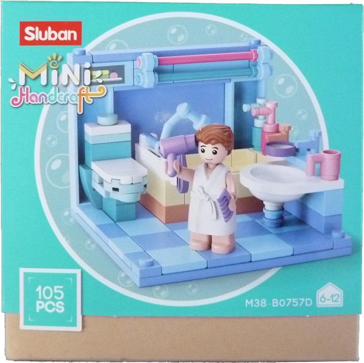 Sluban badkamer junior 14,6 cm/wit 105 delig - Blauw