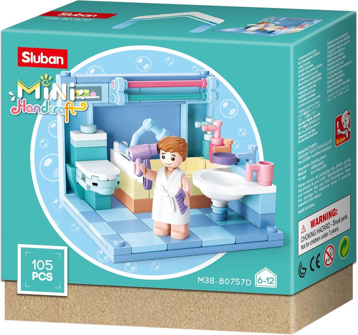 Sluban badkamer junior 14,6 cm/wit 105 delig - Blauw