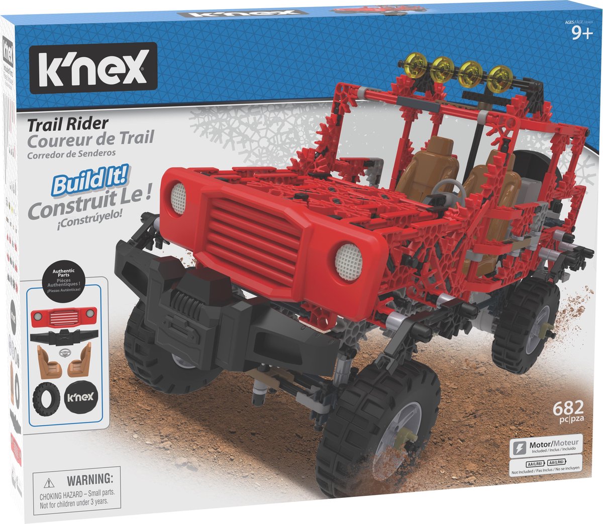 K'NEX K&apos;NEX bouwset Jeep jongens 40,6 x 30,5 cm 682 stukjes - Rood