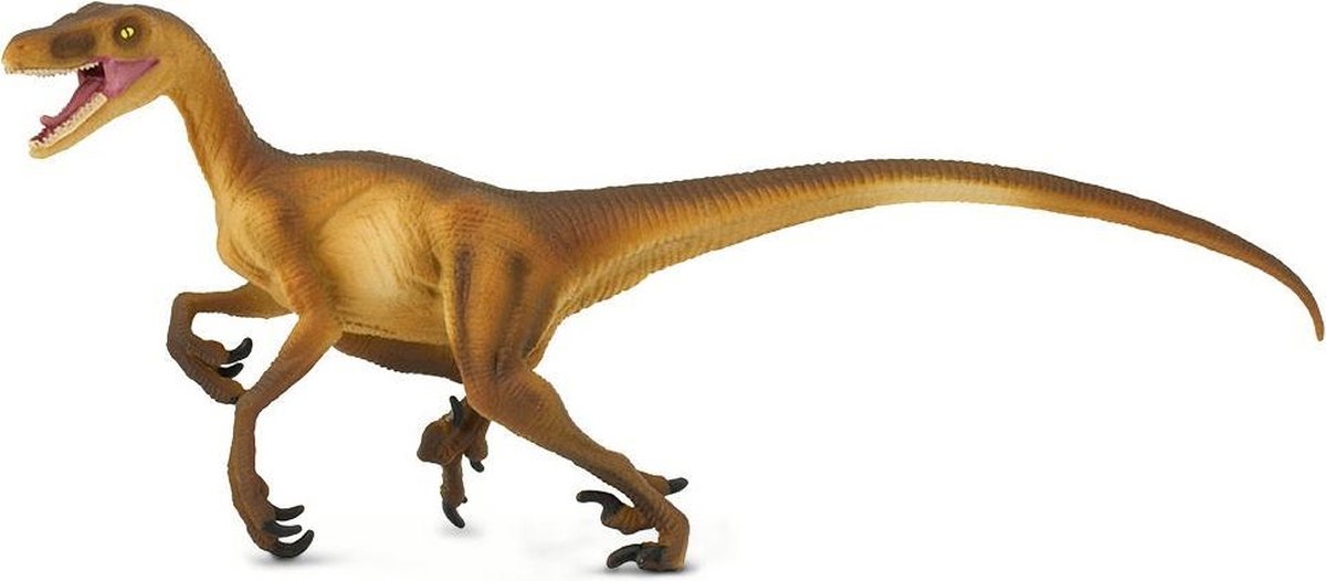 Safari dinosaurus Velociraptor junior 21 cm rubber - Bruin