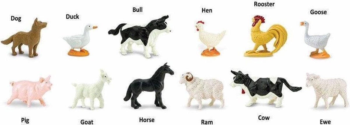 Safari speelfigurenset Farm junior 12 delig