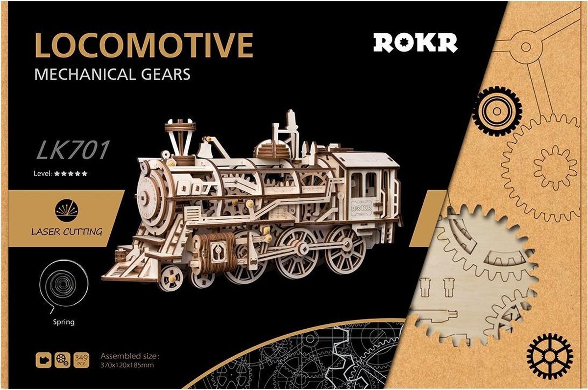 Robotime Locomotief LK701 modelbouw - Marrón