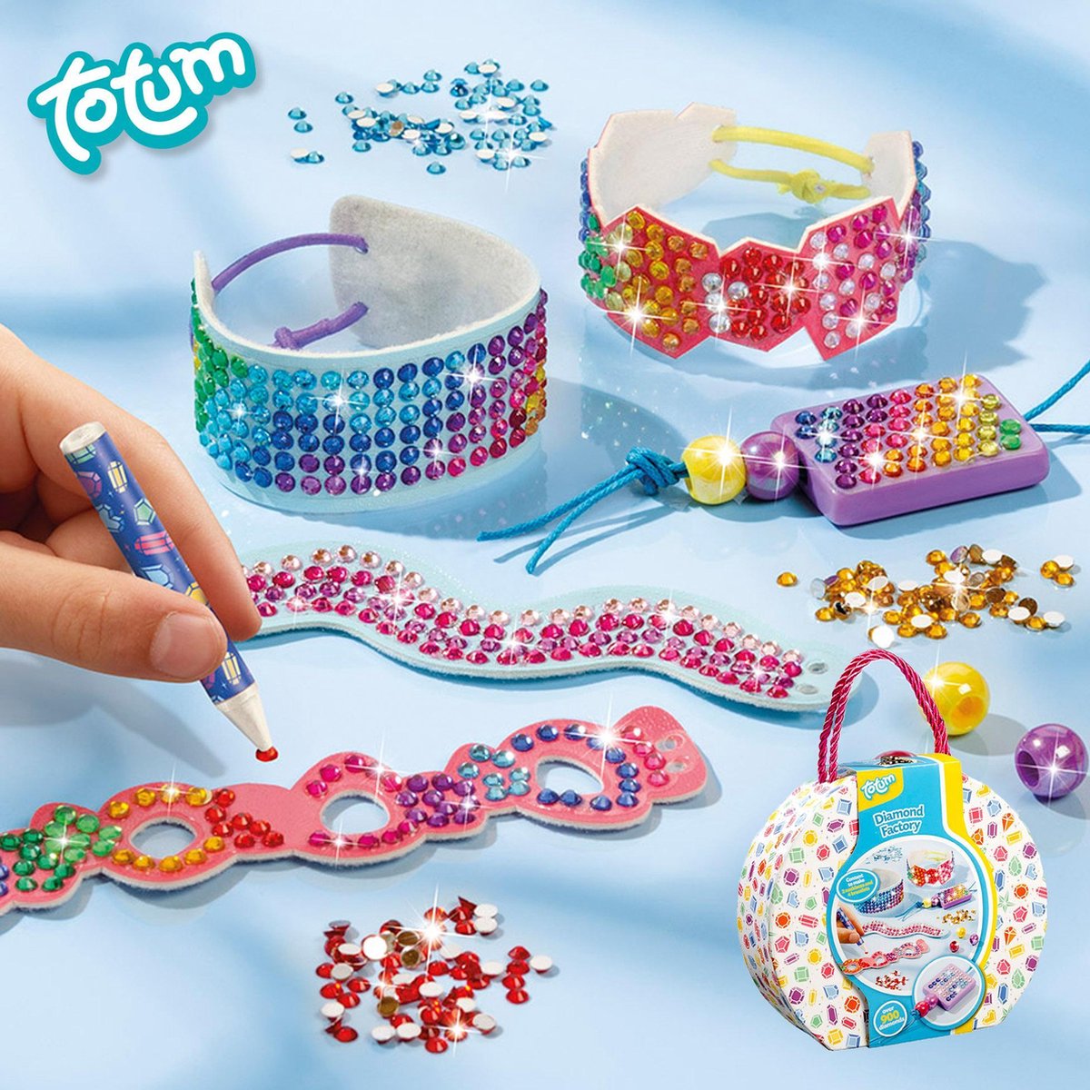 Totum knutselset Diamond Factory meisjes 8 delig
