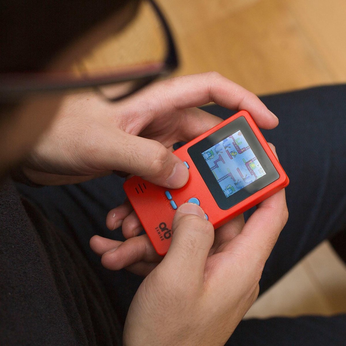 ORB spelcomputer Retro Handheld Console junior 10 cm - Rood