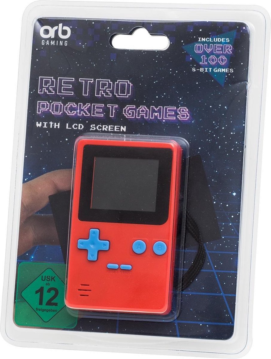 ORB spelcomputer Retro Handheld Console junior 10 cm - Rood