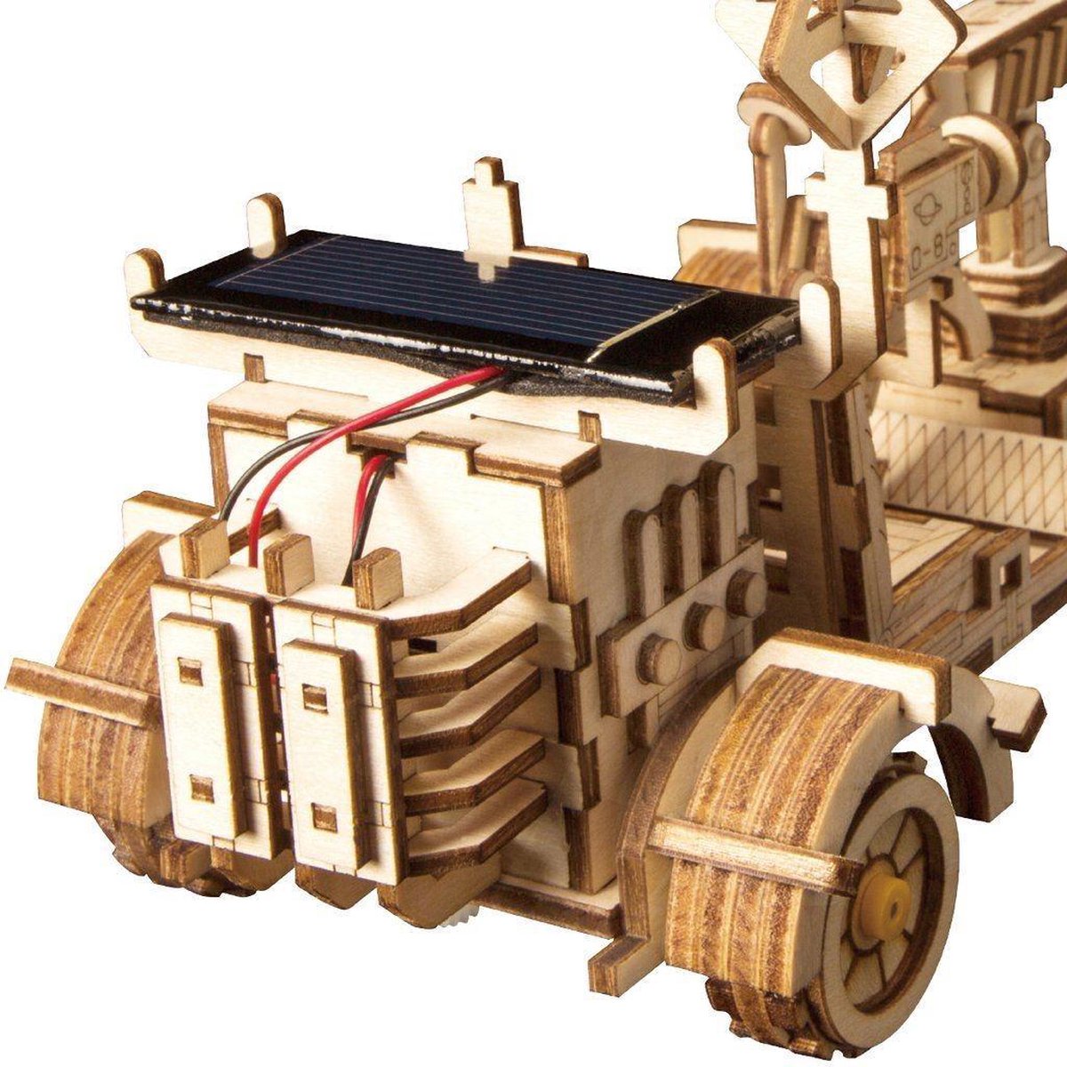Robotime modelbouwset maanbuggy met zonnecel 18 cm hout - Bruin