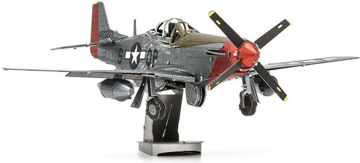 Metal Earth modelbouwset P 51D Mustang staal zilver 2 delig - Silver