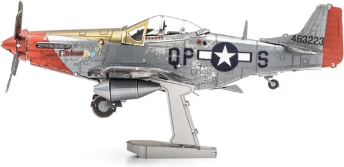 Metal Earth modelbouwset P 51D Mustang staal zilver 2 delig - Silver