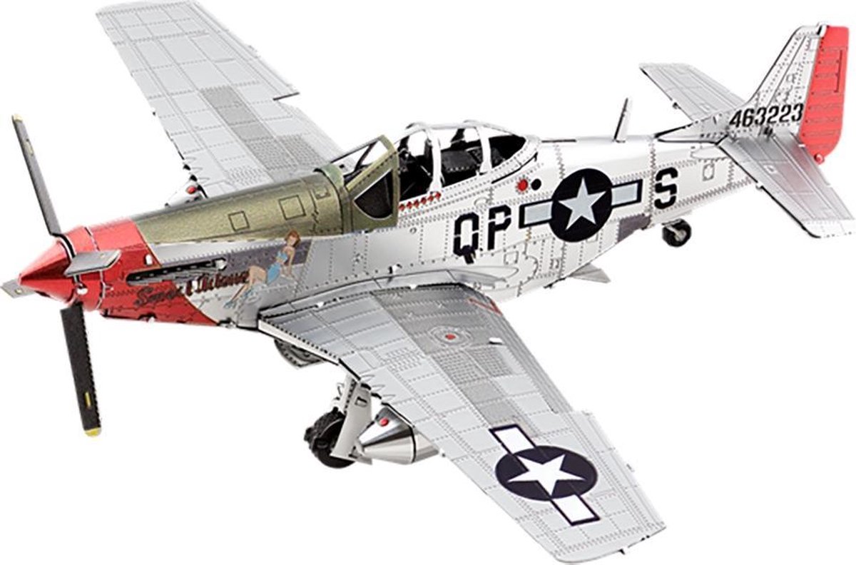 Metal Earth modelbouwset P 51D Mustang staal zilver 2 delig - Silver