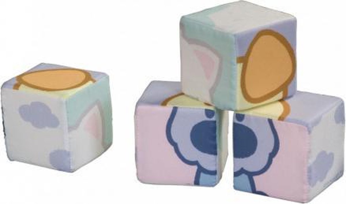 Woezel en Pip Rubo Toys blokkenpuzzel junior 7,5 cm textiel