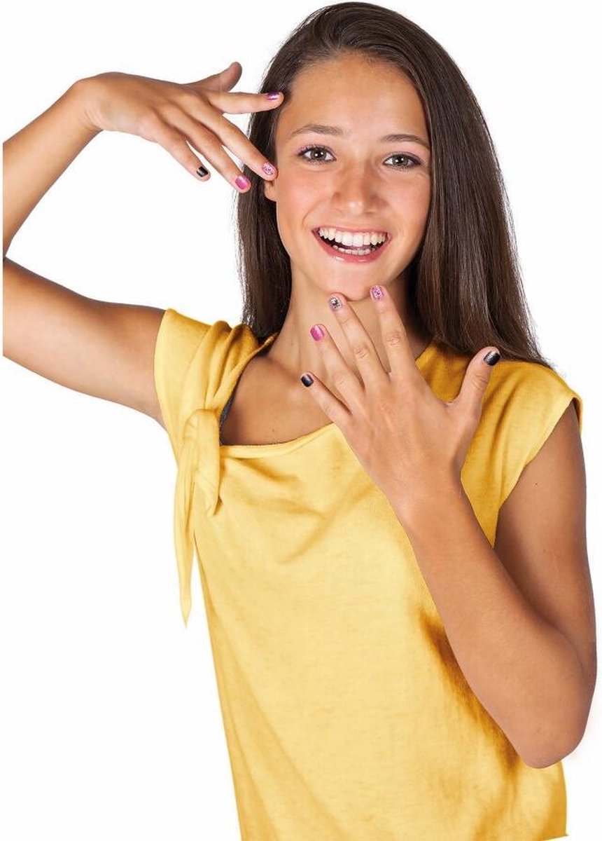 Clementoni nagelstudio Crazy Chic blauw/roze 5 delig