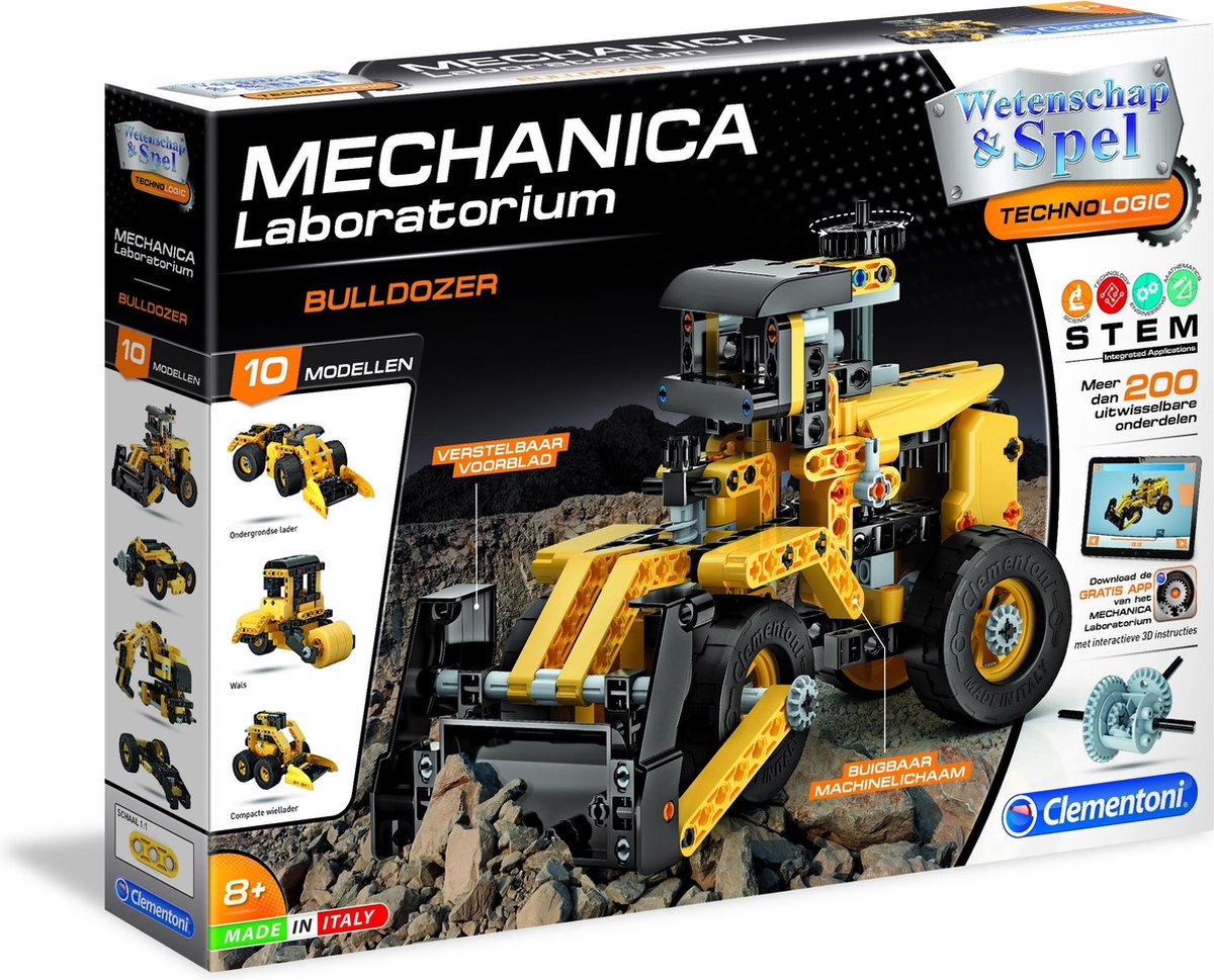 Clementoni bouwpakket Mechanica Laboratorium bulldozer
