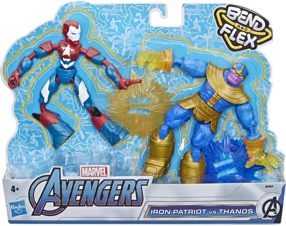 Marvel actiefiguren Avengers Dualpack Iron Patriot/Thanos 4 delig