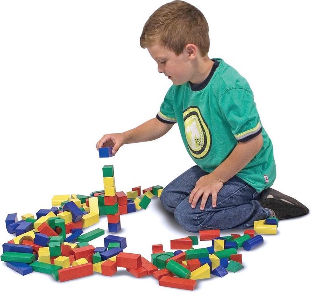 Melissa & Doug houten bouw en stapelblokken 100 stuks
