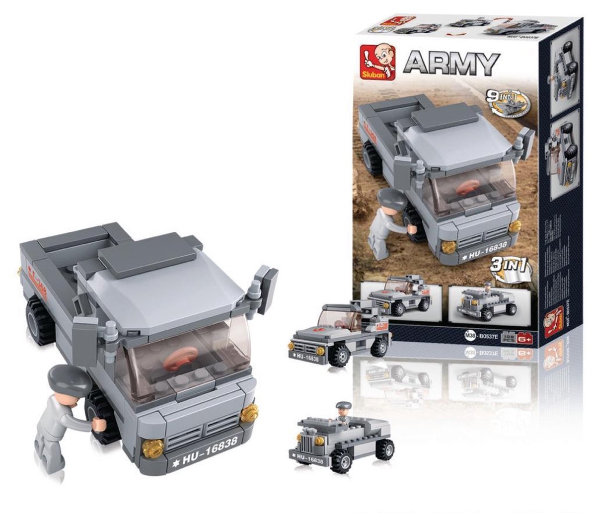 Sluban Army: troepentransporter 3 in 1 (M38 B0537E) - Groen