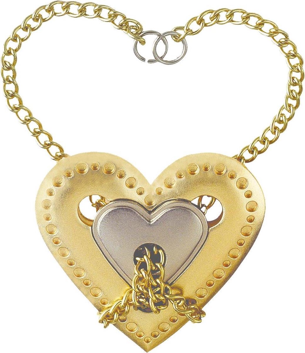 Huzzle breinbreker Cast Heart 11,8 cm staal zilver/goud