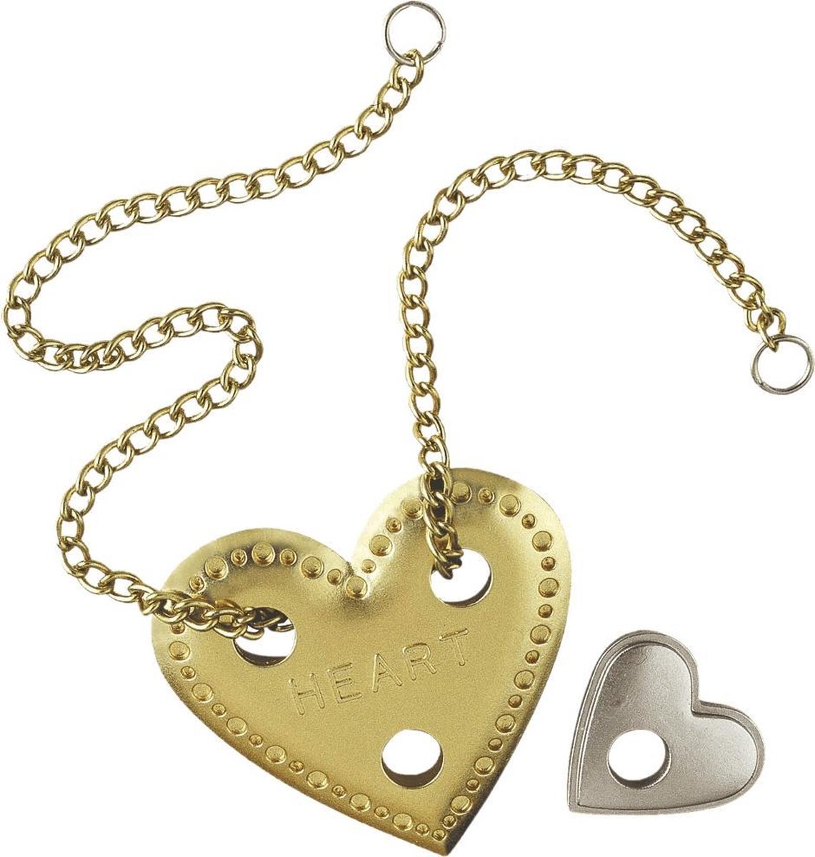 Huzzle breinbreker Cast Heart 11,8 cm staal zilver/goud