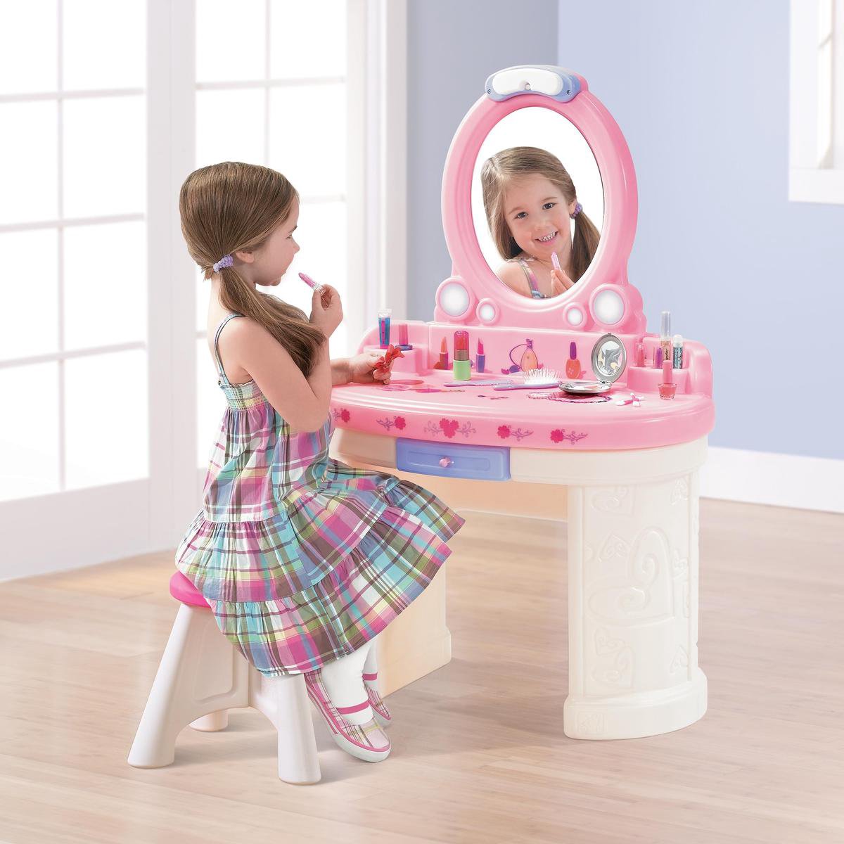 Step2 kaptafel Fantasy Vanity 104 cm wit/roze