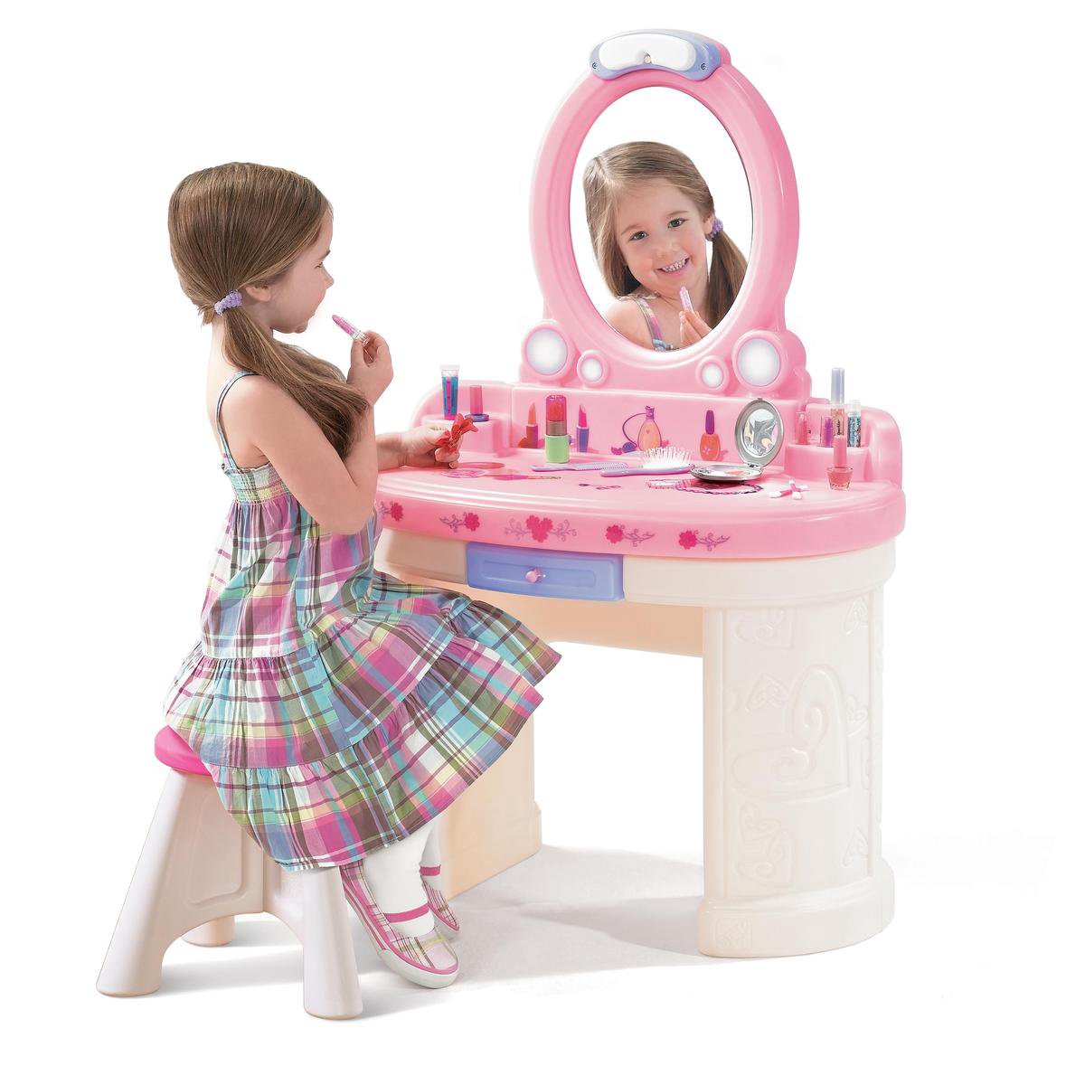 Step2 kaptafel Fantasy Vanity 104 cm wit/roze