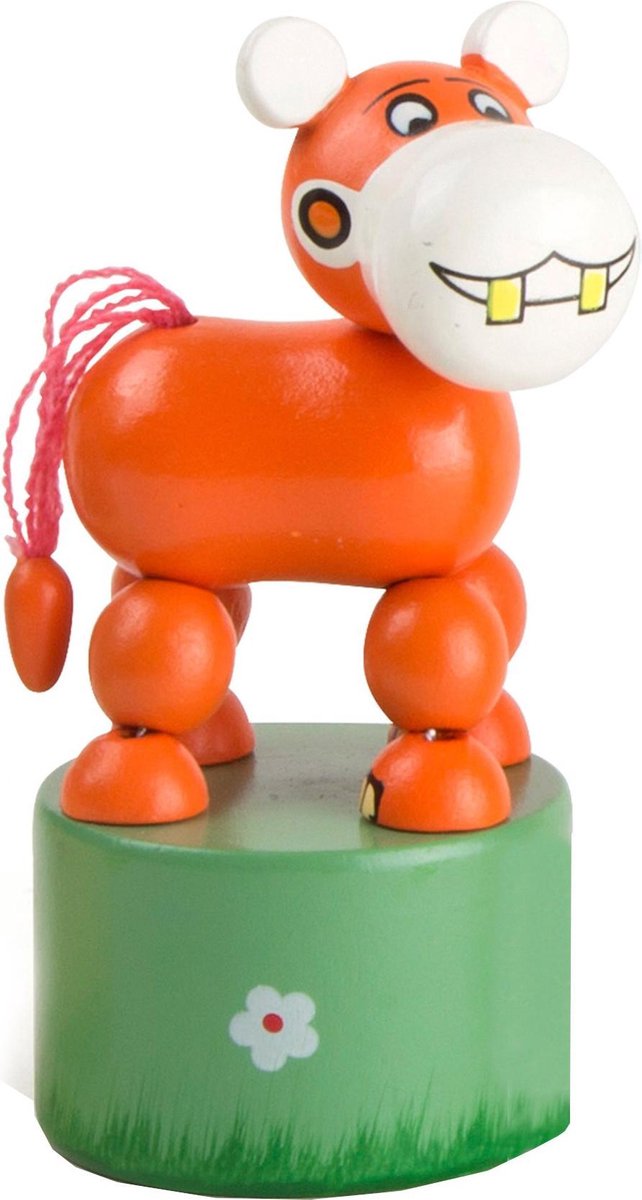 Small Foot drukfiguur nijlpaard 11 cm - Oranje