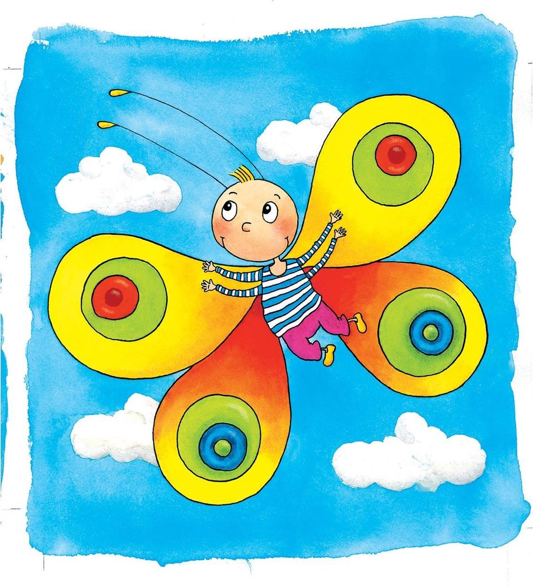 Goki vormenpuzzel 4 lagen Vlinder junior hout 44 stukjes - Bruin