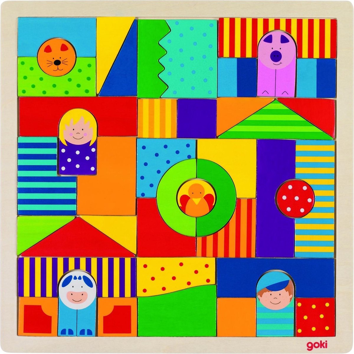 Goki vormenpuzzel Boerderij junior hout 43 stukjes
