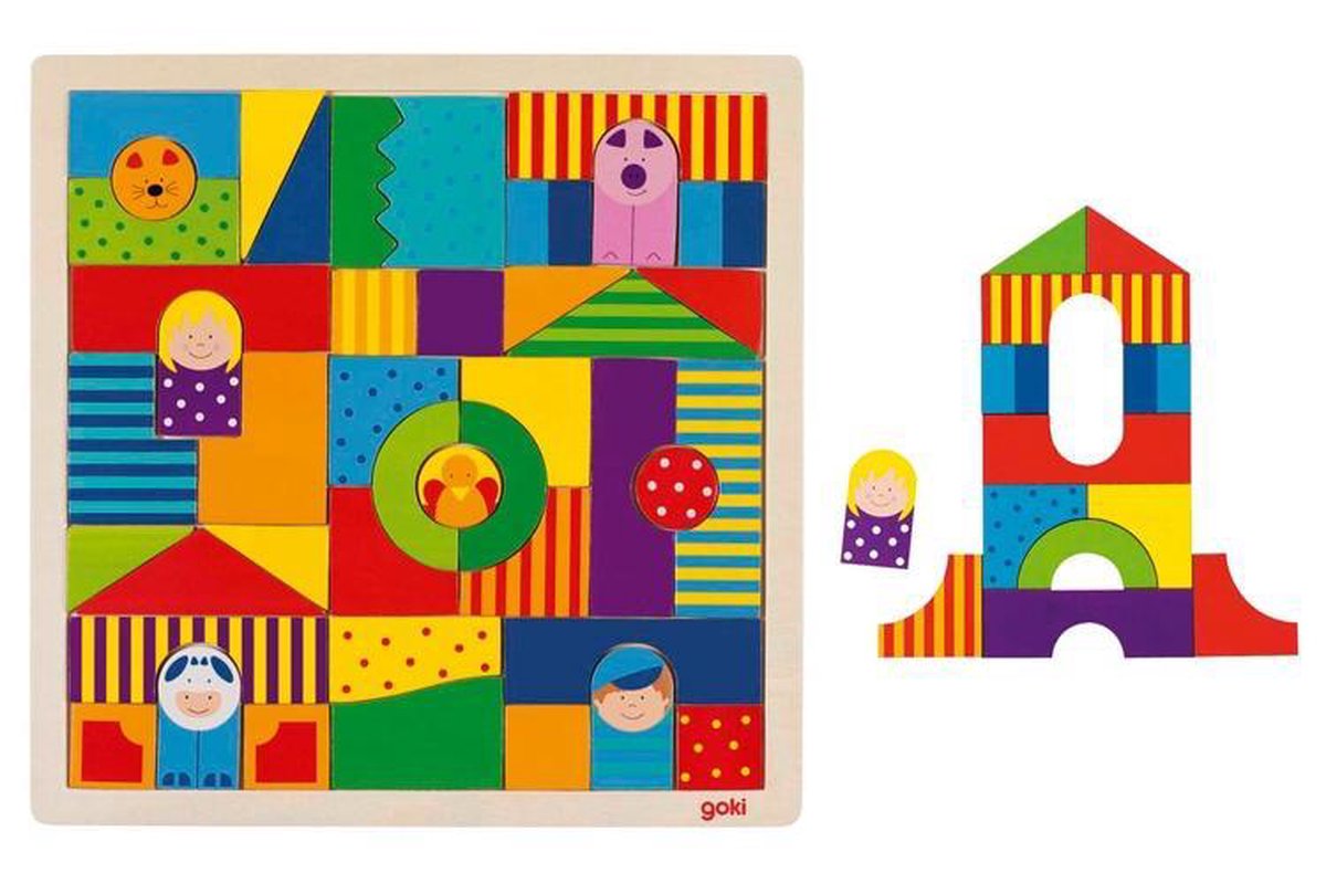 Goki vormenpuzzel Boerderij junior hout 43 stukjes