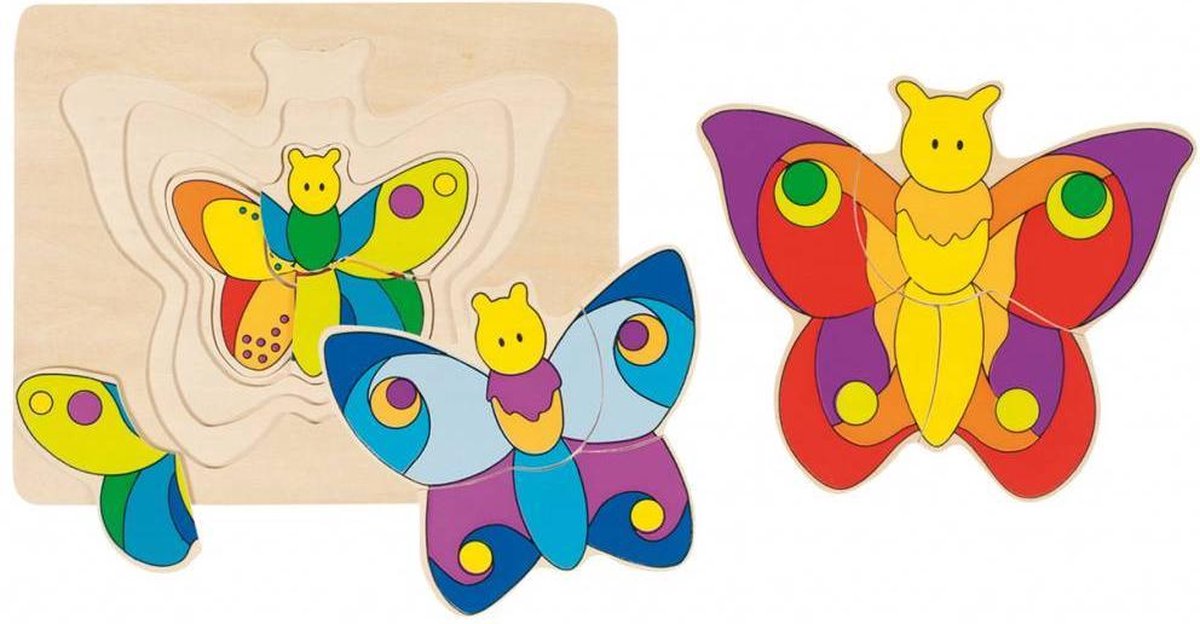 Goki vormenpuzzel Vlinder junior hout 10 stukjes