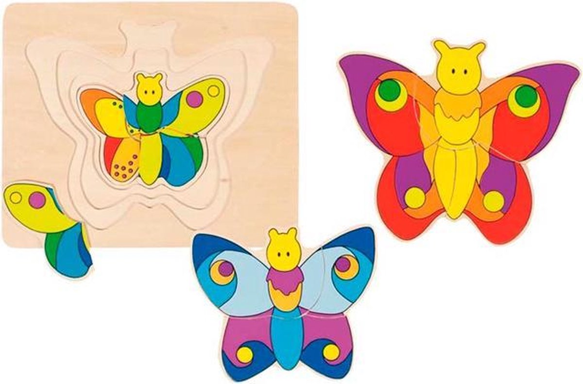 Goki vormenpuzzel Vlinder junior hout 10 stukjes