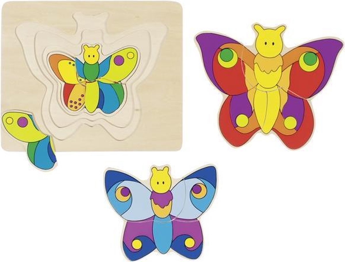 Goki vormenpuzzel Vlinder junior hout 10 stukjes