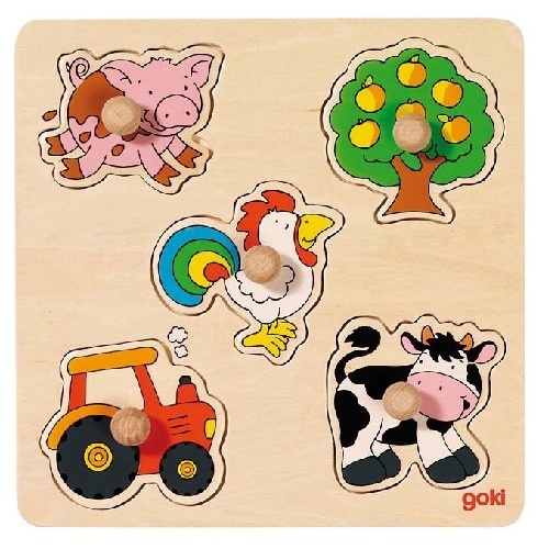 Goki Houten Platteland Puzzel 5 Delig