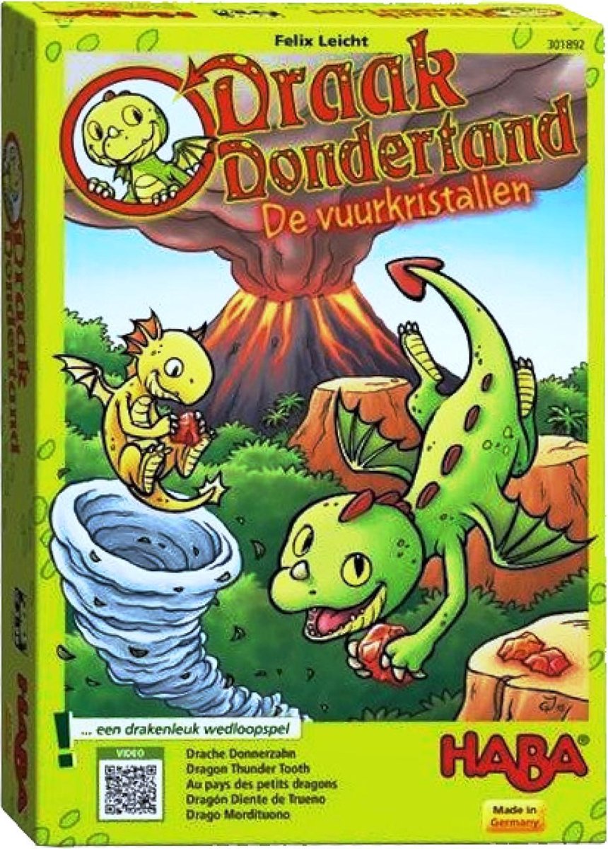 HABA kinderspel Draak Dondertand De vuurkristallen (NL)