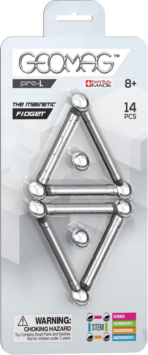 Geomag Pro L Magnetic Fidget 14 delig zilver - Silver