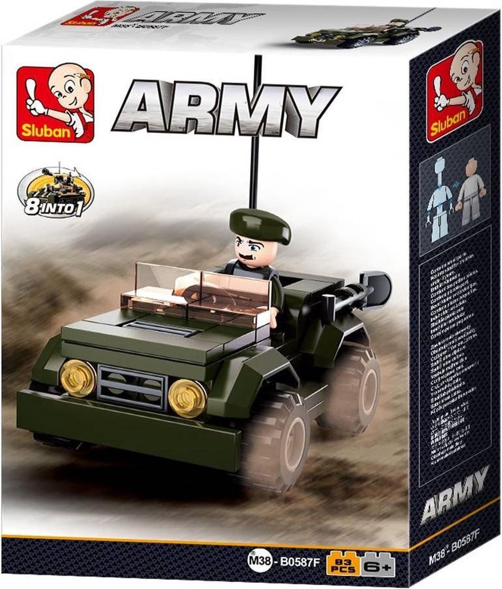 Sluban Army: jeep 8 in 1 (M38 B0587F) - Groen