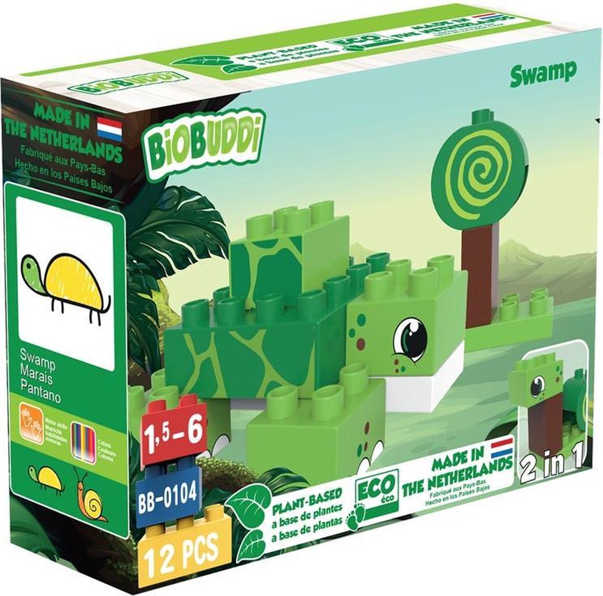 BiOBUDDi bouwpakket Wildlife Swamp 12 delig (BB 0104) - Groen