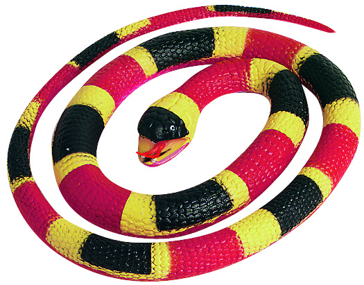Wild Republic speeldier slang junior 66 cm rubber rood/zwart/ - Geel