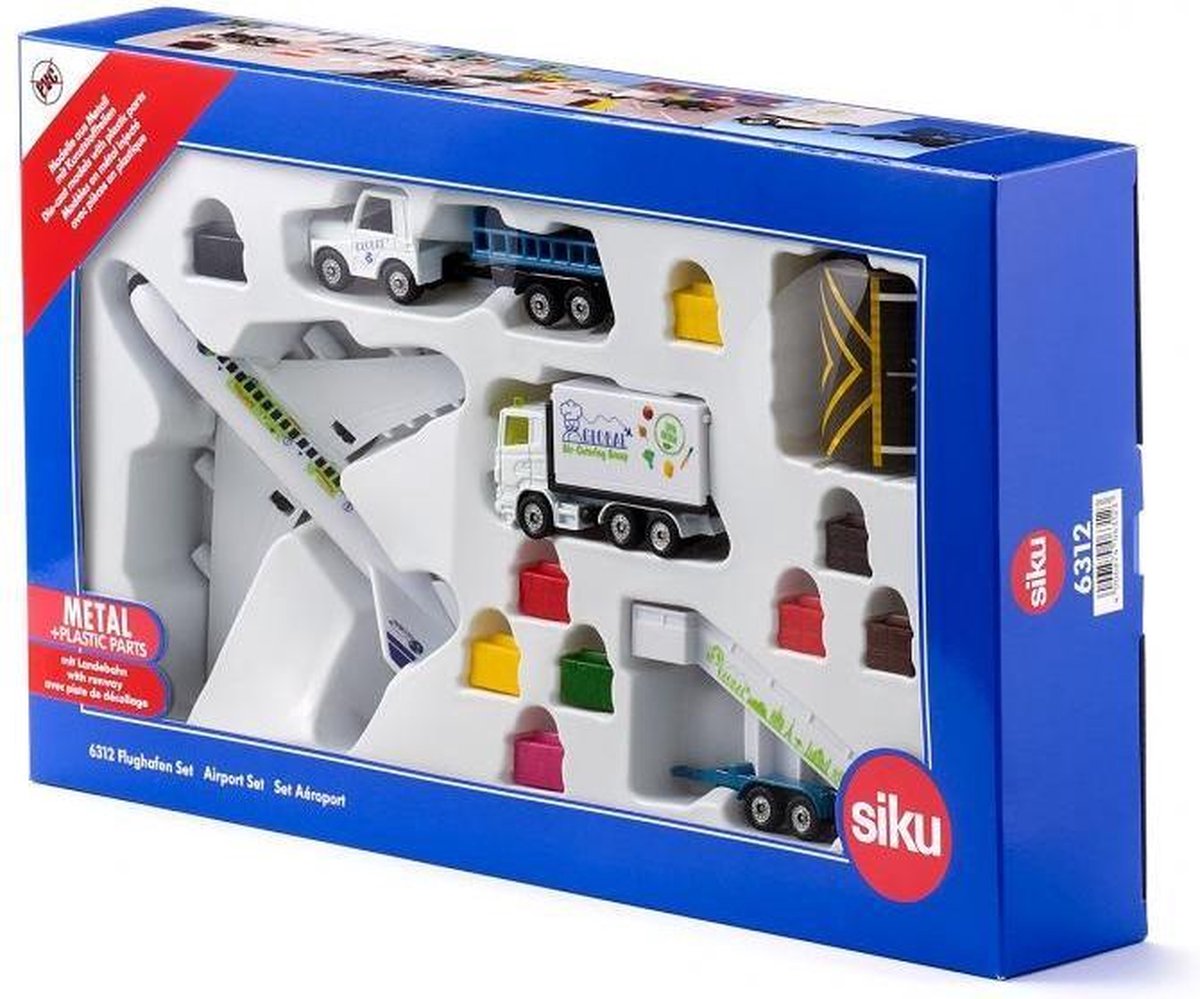 Siku luchthavenset 35,5 cm staal wit/blauw 6 delig (6312)
