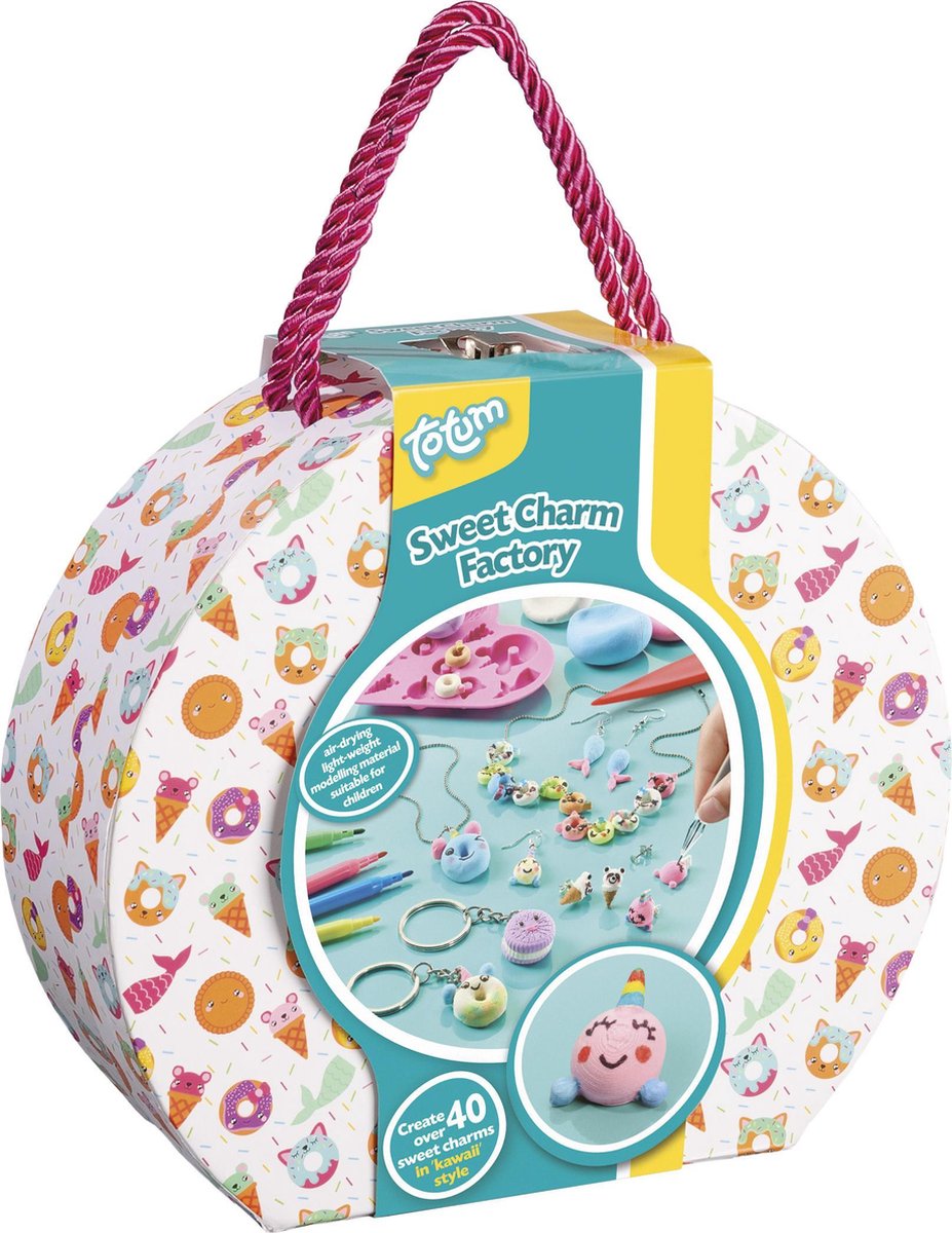 Totum knutselkoffer sieraden meisjes 21,5 cm 60 delig