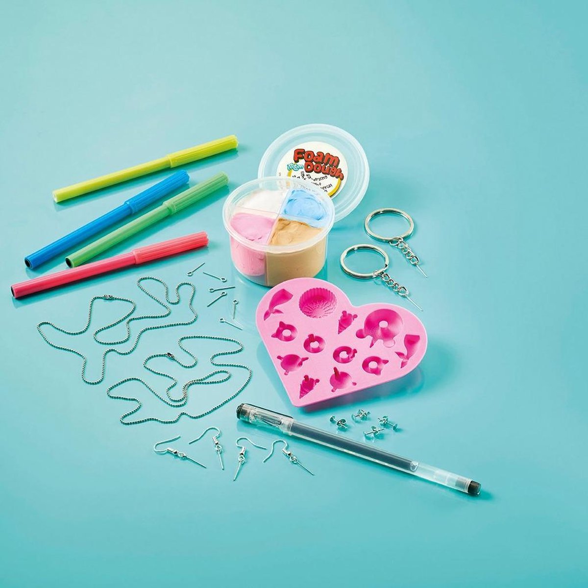 Totum knutselkoffer sieraden meisjes 21,5 cm 60 delig