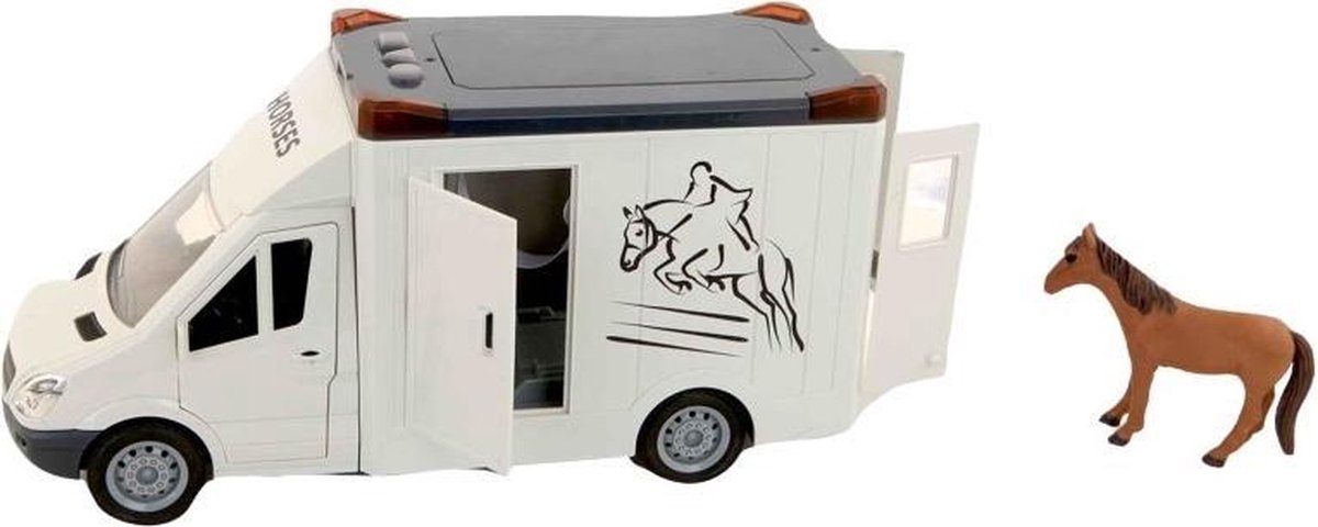 Voordeeldrogisterij Kidsfun vervoerbus Beautiful Horse junior wit/bruin 2 delig