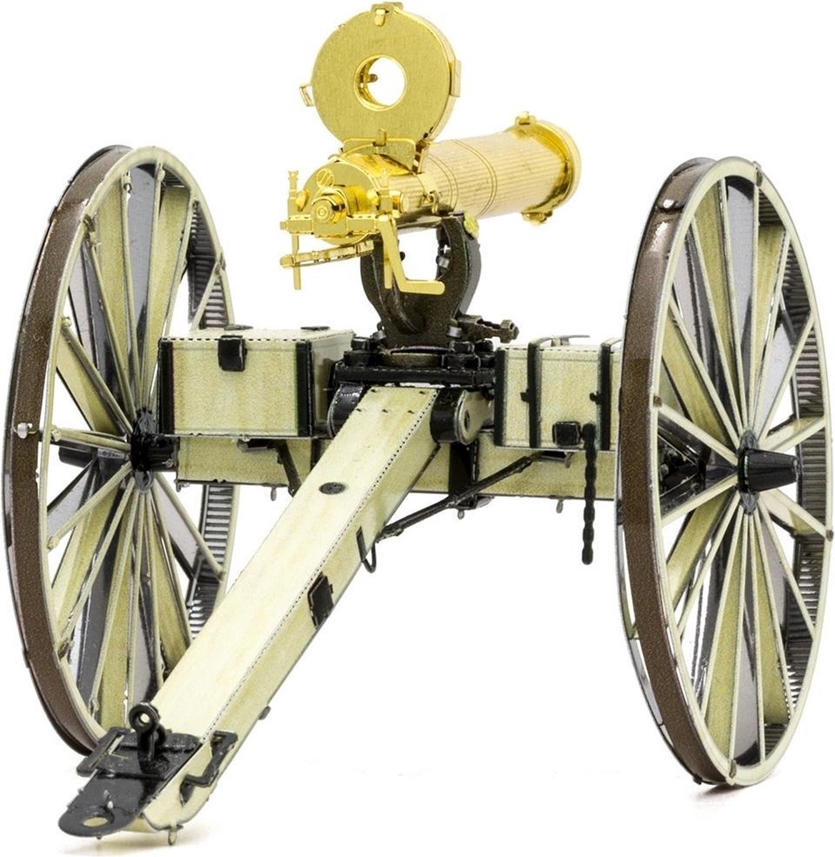 Metal Earth Wild West: Gatling Gun 11,5 cm - Goud