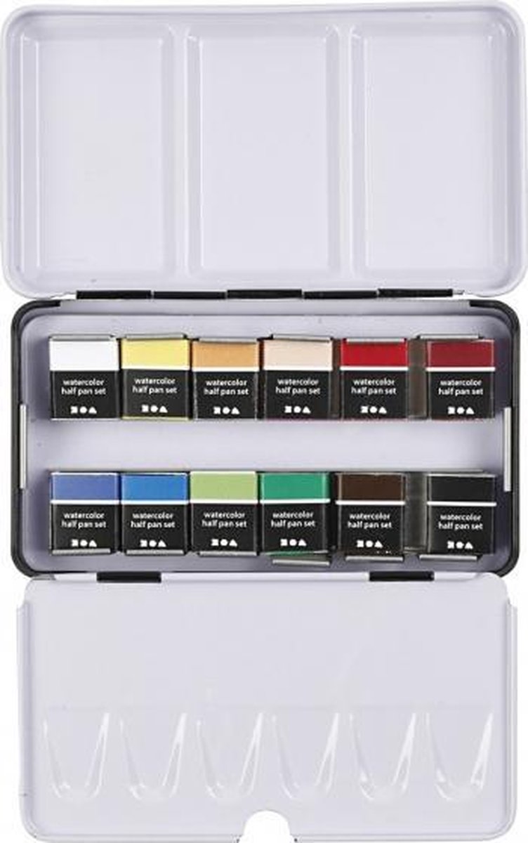 Creotime Art Aqua aquarelverfset 12 delig multicolor