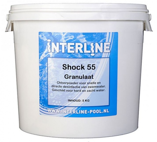 Interline zwembadreiniger Shock 55 Granulaat 5 kg - Wit
