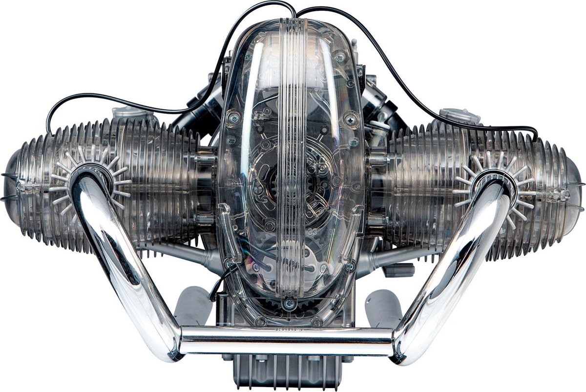Franzis bouwpakket 2 cilinder boxermotor BMW R90S 200 delig - Grijs