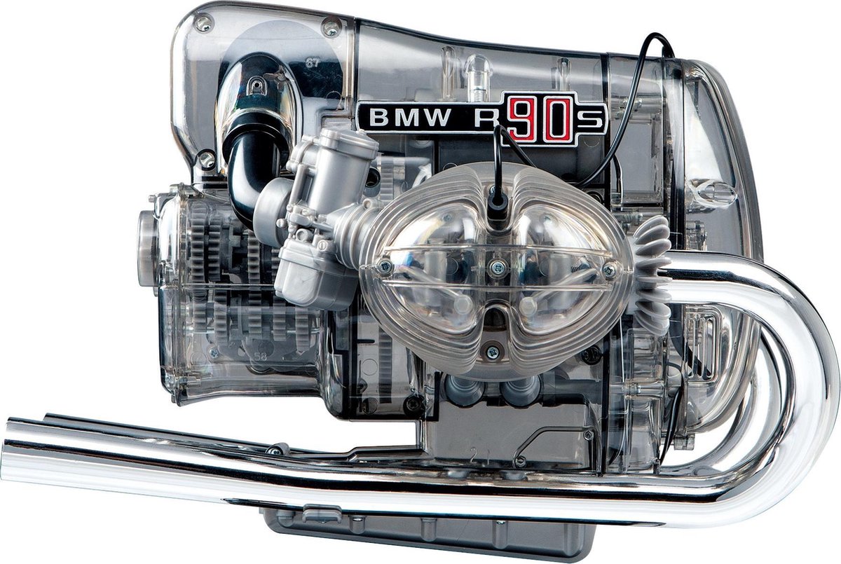 Franzis bouwpakket 2 cilinder boxermotor BMW R90S 200 delig - Grijs